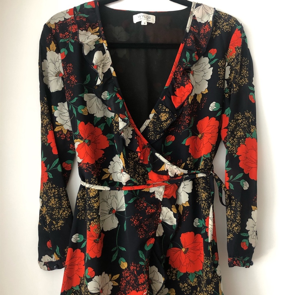 Wyldr Floral Short Wrap Dress